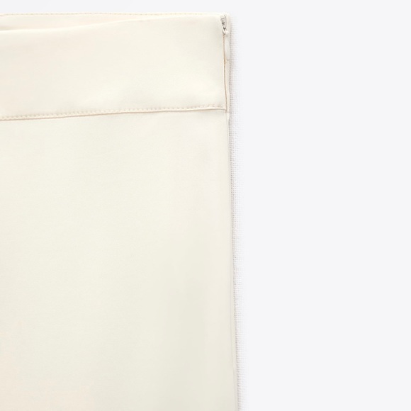 ZARA New SATIN PALAZZO PANTS - Cream Size L - Picture 4 of 4